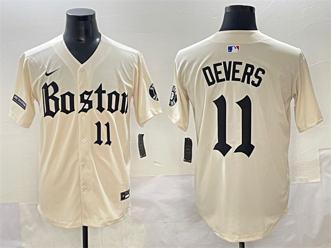 Men's Boston Red Sox #11 Rafael Devers Cream Gothic Vapor Limited Stitched Baseball Jersey Men's Boston Red Sox #11 Rafael Devers Cream Gothic Vapor Limited Stitched Baseball Jersey